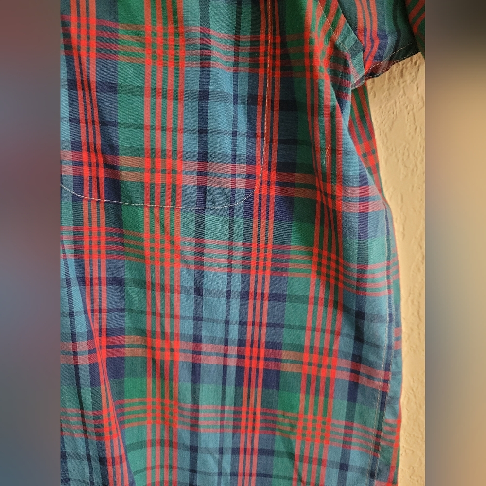 Vintage Basic Options Plaid Single-Needle Tailori… - image 4